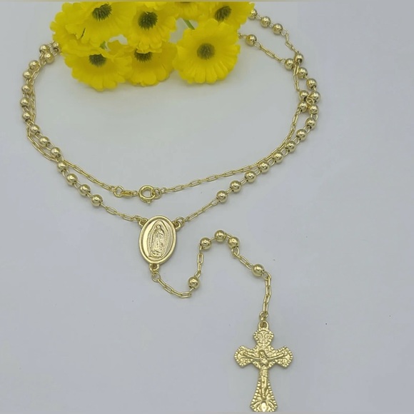 Our Lady of Guadalupe Rosary. 14K Color Gold Plated. Rosario Virgen Guadalupe - Picture 4 of 4